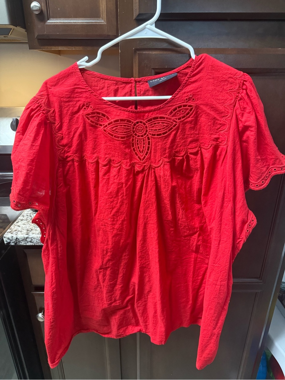 Lane Bryant Embroidered Red Tunic Size 24